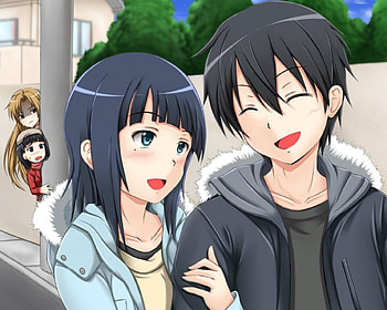 Spies Love You, lover, kirito, orange hair, yuuki asuna, long hair, sword art online, couple, happy, male, female, kirigaya, suguha, sachi, asuna, smile, kirigaya suguha, kazuto, girl, romance, yuuki, black hair, anime girl, sao, boy, anime, love, romantic, kirigaya kazuto HD wallpaper