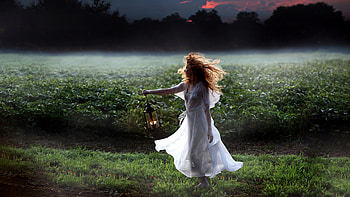 woman in white dress, girl, lady, nature, woman HD wallpaper