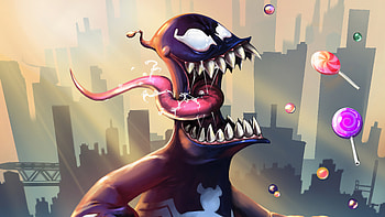 Little Funny Venom, venom, superheroes, digital-art, artwork, artstation HD wallpaper
