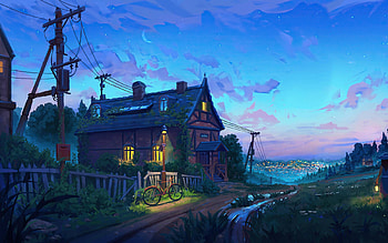 Village Scenery Digital Art Resolution , Artist , , and Background HD wallpaper