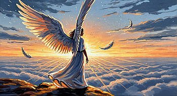 Angel Wings at Dawn —, Angel Wings, Angel, Wings, Cloud HD wallpaper