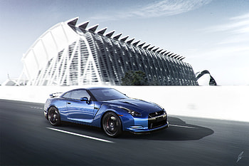 Nissan, Cars, Speed, Gt-R, Blue6 Side View HD wallpaper
