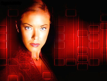 lady in red, eyes, lady, models, red HD wallpaper