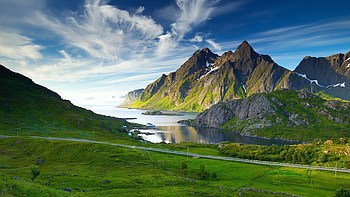 Norwegian landscapes, Norway's beauty, Mountainous terrain, Breathtaking views HD wallpaper