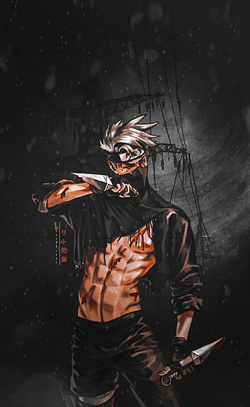 Kakashi hatake, sharingan, art, flash graphy, Naruto, baryon mode, Naruto shippuden, kamui, obito HD phone wallpaper