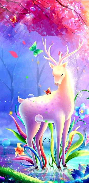 Deer, art HD phone wallpaper