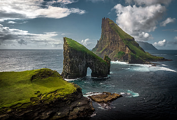 Faroe Islands, Stunning landscapes, Aerial views, Natural wonders HD wallpaper