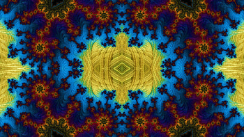 Trippy Psychedelic Fractal, trippy, psychedelic, aesthetic, blue, yellow, Abstract, fractal, abstract blue HD wallpaper