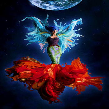 COSMOS BEAUTY, earth, cosmos, fly, floating, woman, beauty HD wallpaper