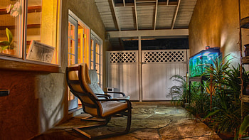 wonderful enclosed patio r, chairs, patio, house, gate, enclosed, r, aquarium HD wallpaper