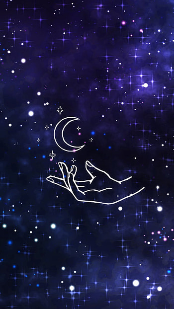 Hand moon space, atmosphere, sky HD phone wallpaper
