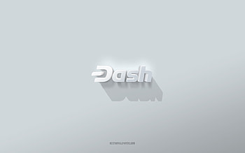 Dash logo, white background, Dash 3d logo, 3d art, Dash, 3d Dash emblem, creative art, Dash emblem HD wallpaper