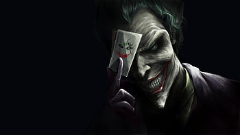 Joker Card Trump, joker, superheroes, supervillain, artwork, pixiv HD wallpaper