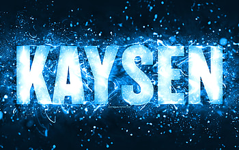 Happy Birtay Kaysen, , blue neon lights, Kaysen name, creative, Kaysen Happy Birtay, Kaysen Birtay, popular american male names, with Kaysen name, Kaysen HD wallpaper