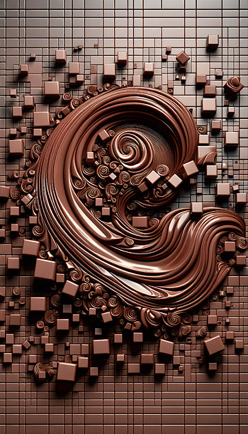 Chocolate Swirl Abstract 3D HD phone wallpaper