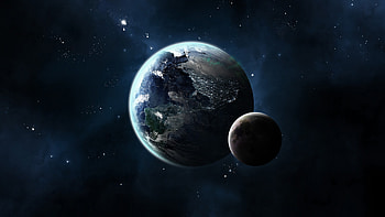CG Render, Space, Planet, Moon, Stars, Earth / and Mobile Backgrounds HD wallpaper