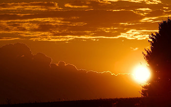 Nature, Sunset, Sky, Sun, Shine, Light, Rays, Beams, Evening HD wallpaper