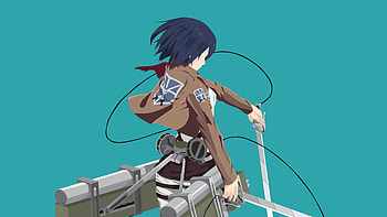 anime girl, Mikasa Ackerman, minimal HD wallpaper