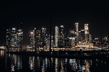 Cities, Water, Night, City, Building, Lights, Reflection HD wallpaper