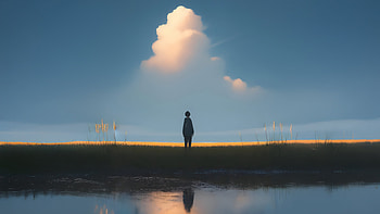 Where Silence Begins, alone, boy, artist, artwork, art, digital-art, ai HD wallpaper