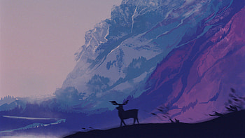 The High Ground View, reindeer, artist, artwork, digital-art, artstation HD wallpaper