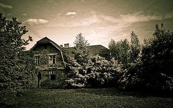 Strange Old House, architecture, tones, house, sepia, beautiful, spooky, enchanting HD wallpaper