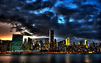 Night Skyline, , Night skyline , Miami skyline HD wallpaper