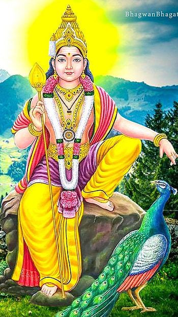 Murugan Vinayagar, Lord Murugan, Painting HD phone wallpaper
