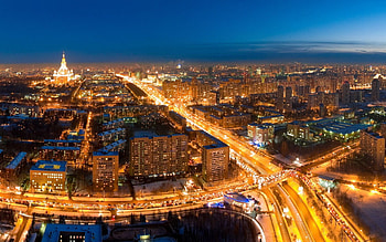 Cities, Night, Moskow, Lights, Road HD wallpaper