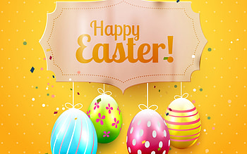 :), yellow, egg, blue, pink, green, card, easter HD wallpaper