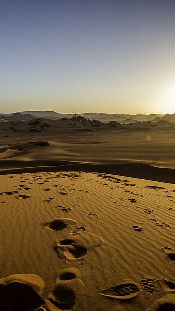 Tassili n'Ajjer Sunrise, landscape, sand dune, sand, nature, desert HD phone wallpaper
