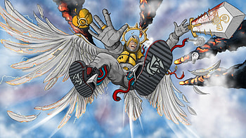 Art, Wings, Explosion, Sword HD wallpaper