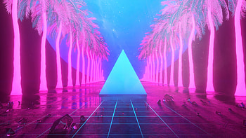 Miami Trees Triangle Neon Artwork , miami, neon, artist, artwork, digital-art, triangle HD wallpaper