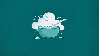 Preview minimalism, clouds, snow, plate HD wallpaper