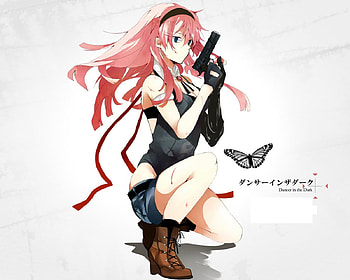 Megurine Luke, sexy, gun girl, vocaloid HD wallpaper