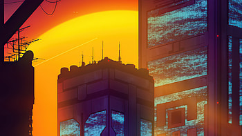 Synthwave Buildings , synthwave, retrowave, buildings, artist, artwork, digital-art HD wallpaper