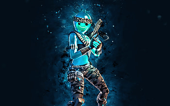 Blob Head Slurp Bandolette, , blue neon lights, Fortnite Battle Royale, Fortnite characters, Blob Head Slurp Bandolette Skin, Fortnite, Blob Head Slurp Bandolette Fortnite HD wallpaper