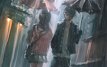 People, Rain HD wallpaper