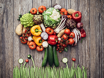Fresh vegetable display, Wholesome ingredients, Nutrient-rich choices, Vibrant kitchen HD wallpaper