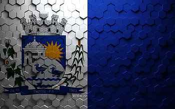 Flag of Patos, honeycomb art, Patos hexagons flag, Patos 3d hexagons art, Patos flag HD wallpaper