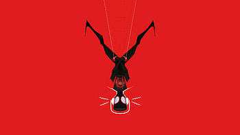 Miles Morales Up Side Down, spiderman, miles-morales, superheroes, artwork, digital-art, red, deviantart HD wallpaper