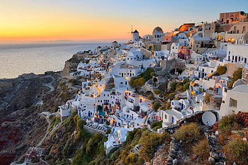 Santorini, blue, sea, island, greece, white, nature HD wallpaper