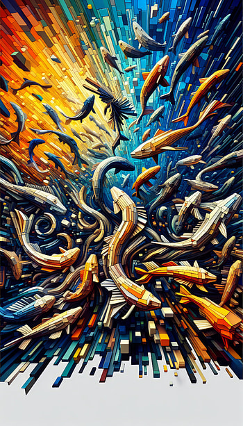 Abstract Art Explosion , fish, Abstract, colorful, underwater HD phone wallpaper