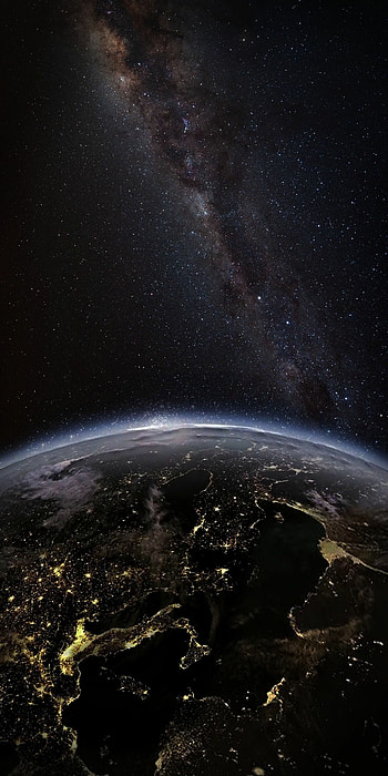 Milky Way, Earth at Night HD phone wallpaper