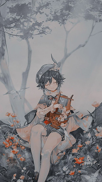 Venti, game, genshin_impact, lumine, venti_the_bard, aether HD phone wallpaper