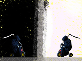 Death Takes a Ride, tricycle, death, reaper HD wallpaper