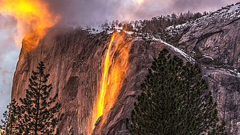 Firefall Yosemite National Park California, yosemite, national-park, california, nature, mountains HD wallpaper