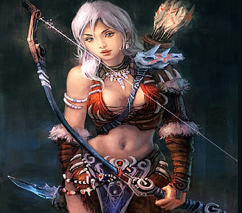 Elf Archer, arrows, fantasy, knife, elf, bow, female HD wallpaper