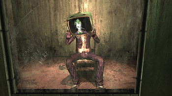 The Joker's on TV!, tv, arkham, joker, gotham city, batman, disguise, gotham, arkham asylum HD wallpaper