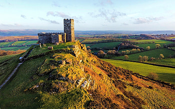Brentor Church in Dartmoor, fields, England, church, hill HD wallpaper
